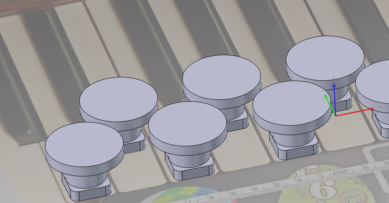 Adaptive Piano Key Extension Button: Large Circular Tactile Switch for Limited Mobility with Letters - Blue